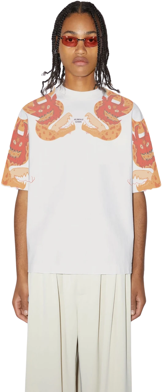White tee look, second take
