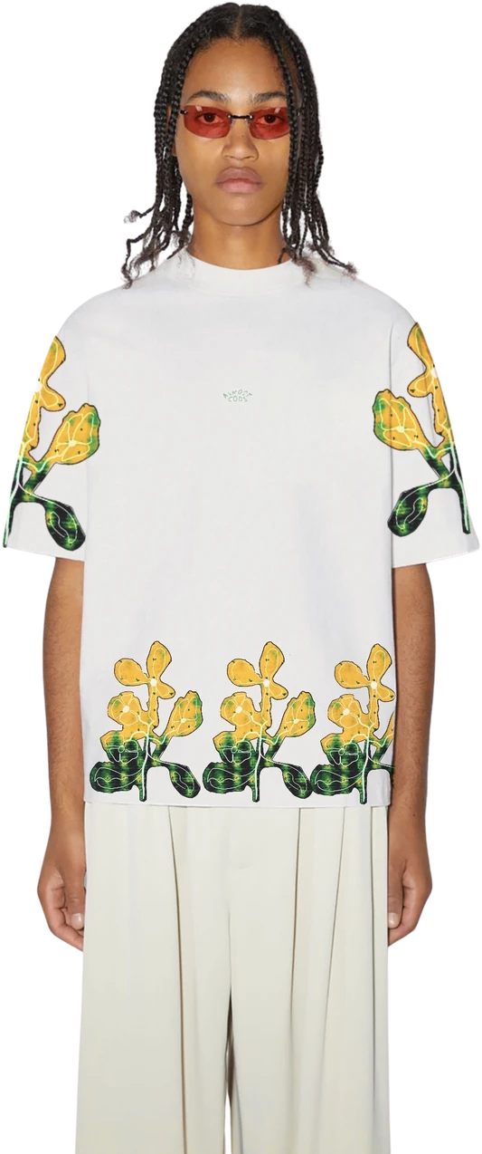 White floral tee look