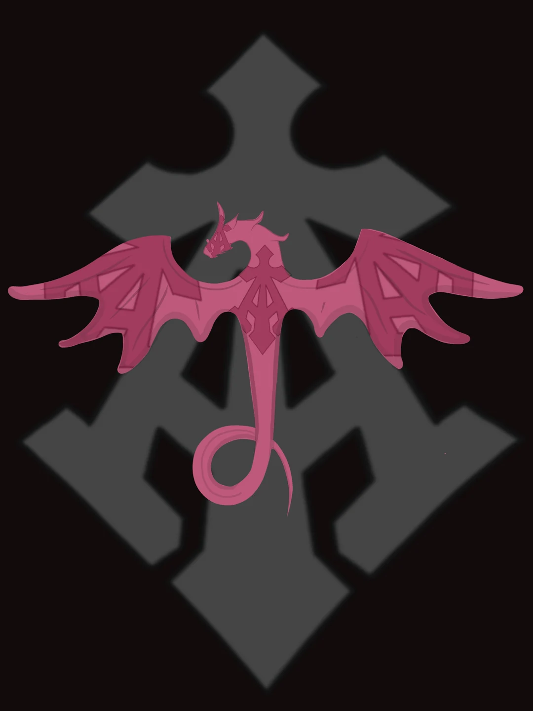 Bat cross mark on dark