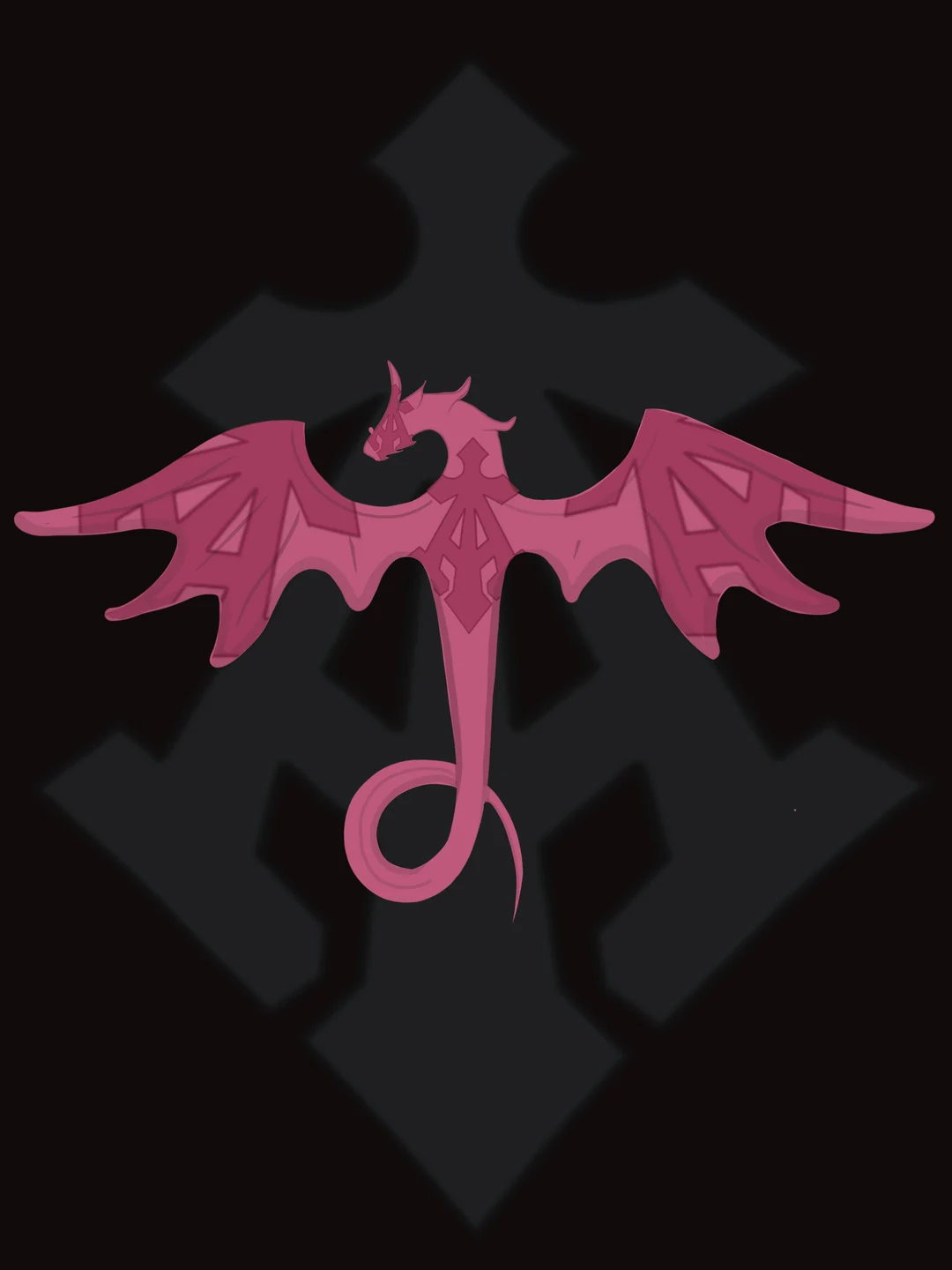Bat cross mark in pink