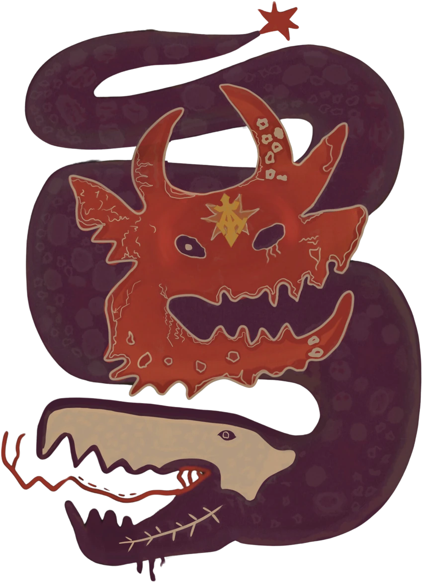 Dragon serpent mark in ochre