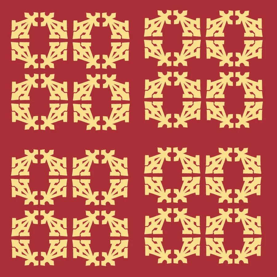 Checker print in crimson