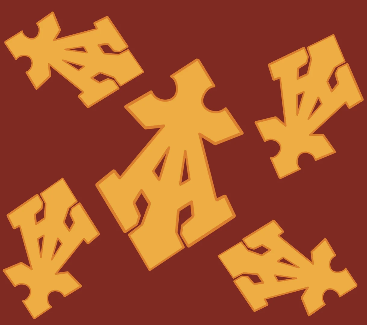 Alpha Cross print in ochre