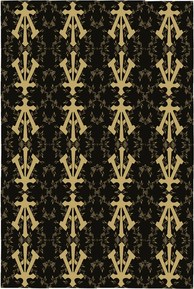 Alpha stripe print in gold