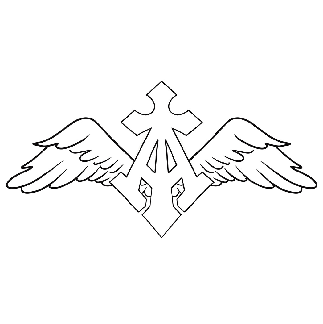 Winged cross mark, raw plate