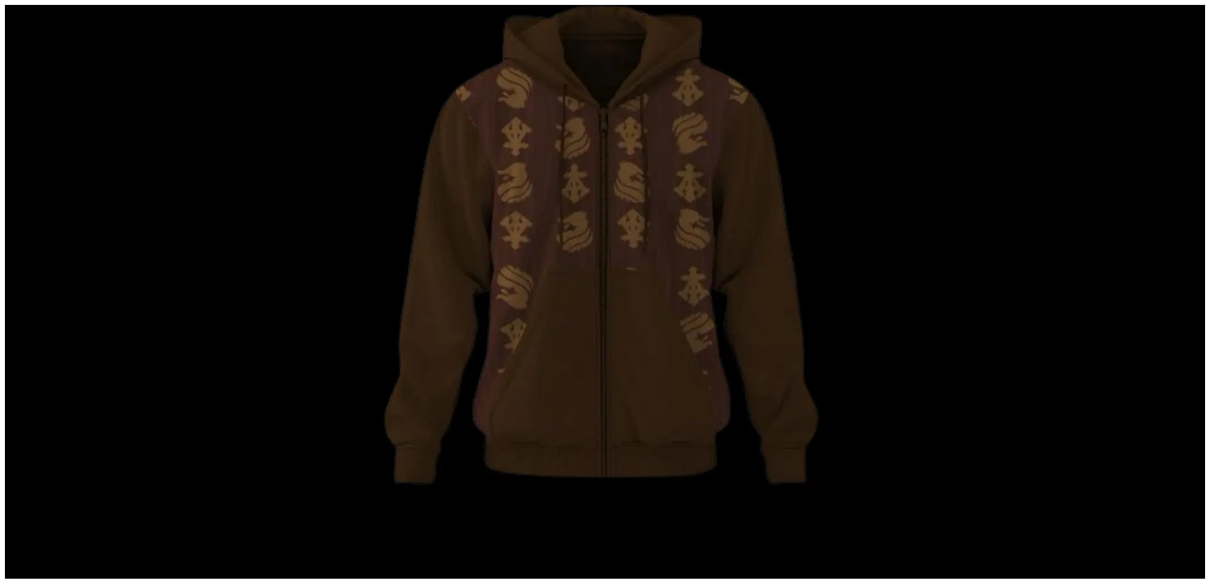 Hoodie in woven oxblood ground