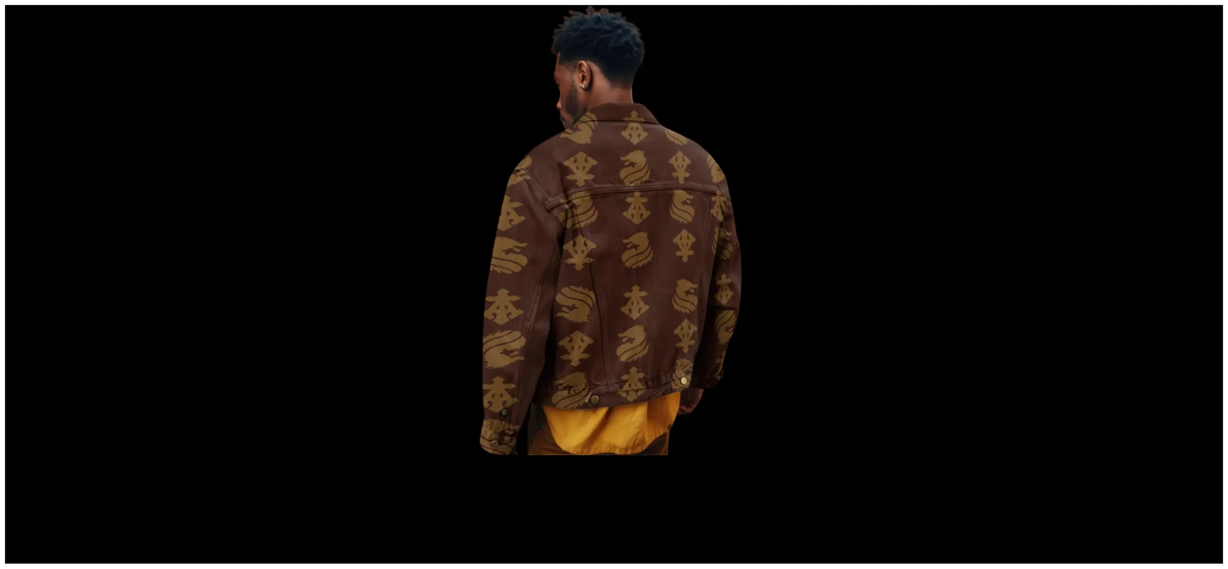 Jacket back in woven ground