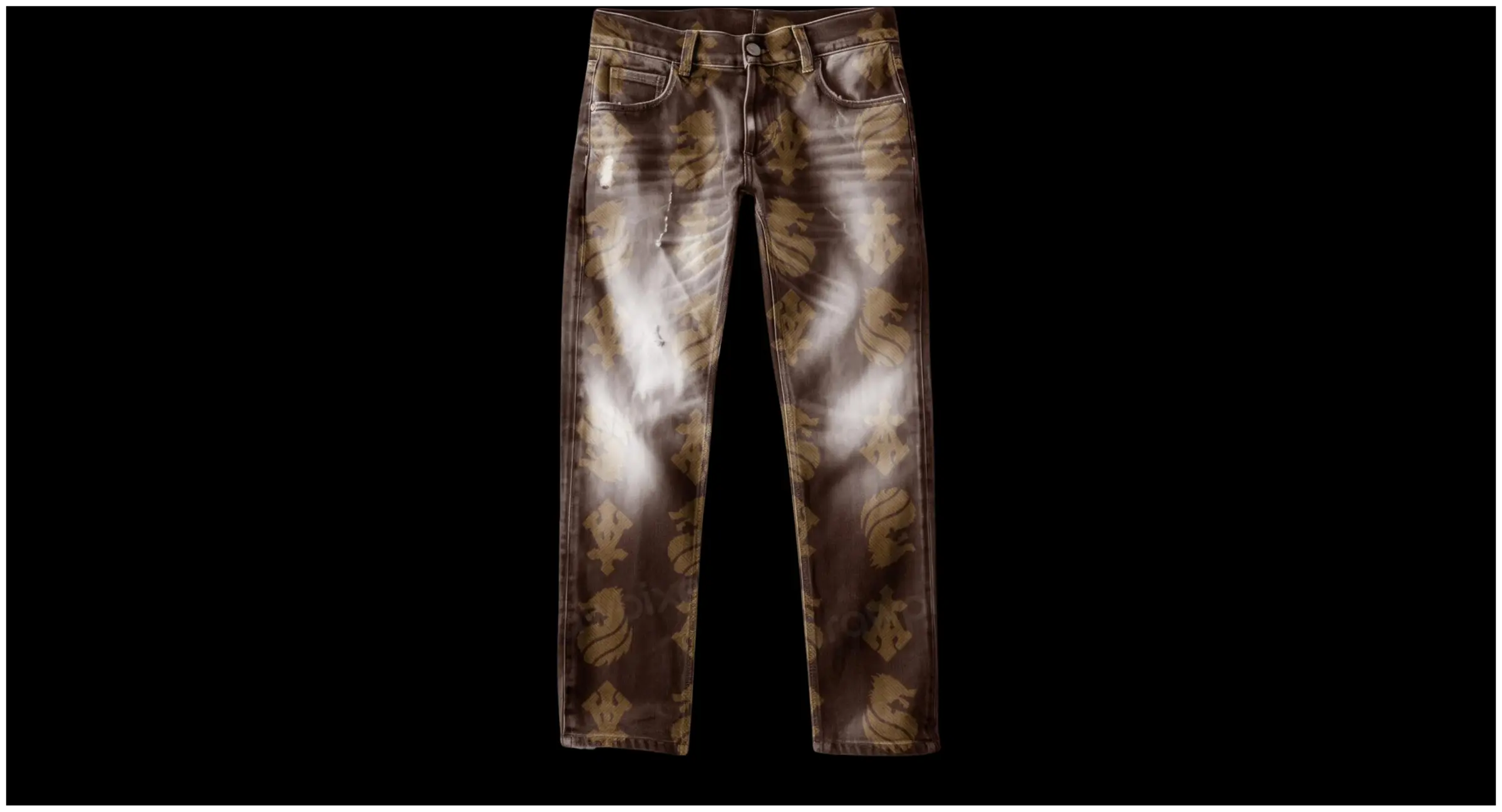 Jeans in camo sand woven ground